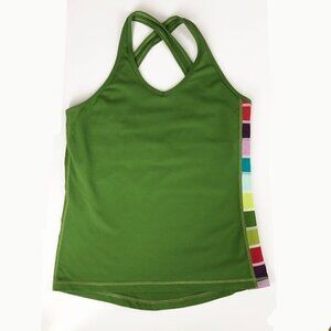 LULULEMON  Green Rainbow‎ Colorblock Crisscross Active Tank Sz 10